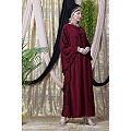Embroidered abaya with Butterfly sleeves- Maroon